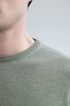 Pull col rond en cachemire Sauge – Made in Italy