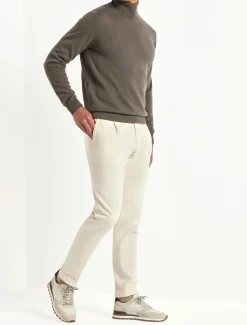 Pull col roulé en cachemire taupe foncé – Made in Italy