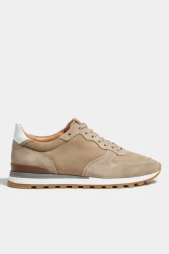 Runners en nubuck et daim beige - Made in Italy