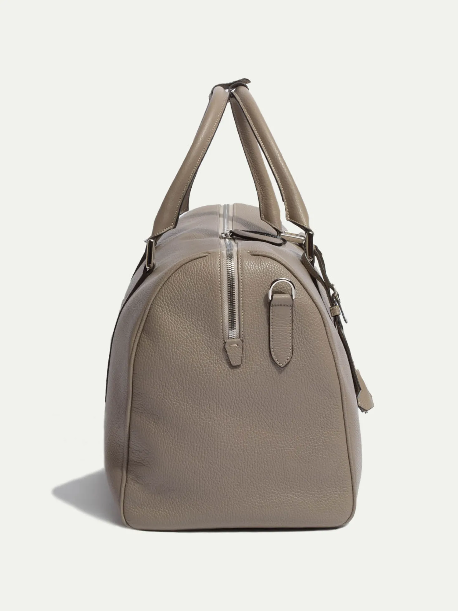 Sac de voyage taupe en cuir - Made in Italy