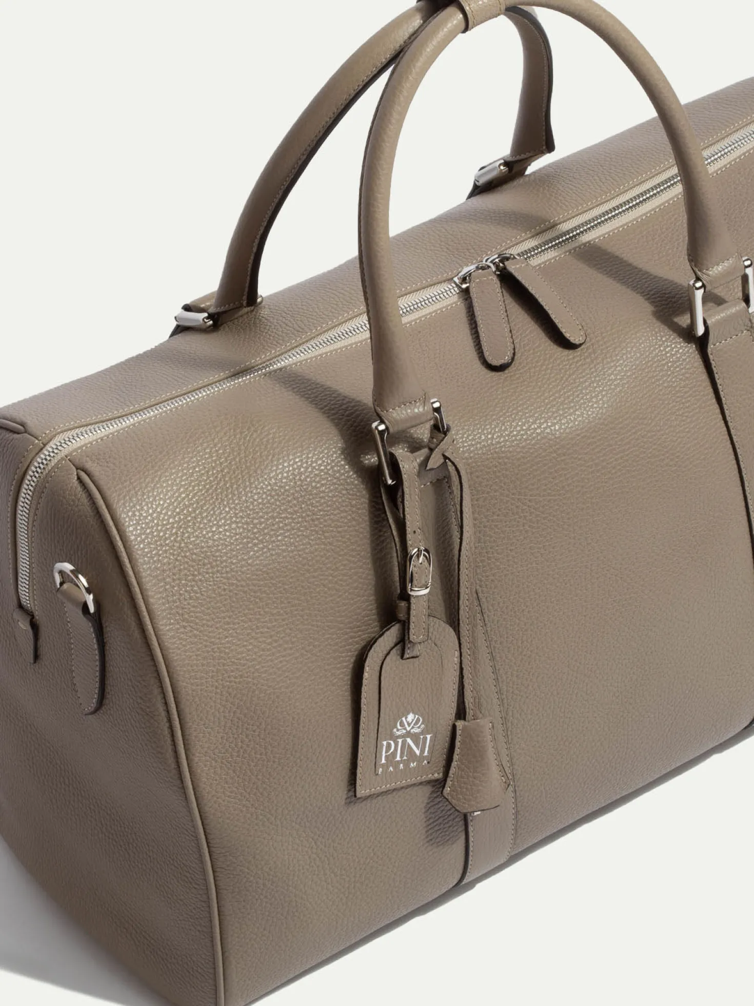 Sac de voyage taupe en cuir - Made in Italy