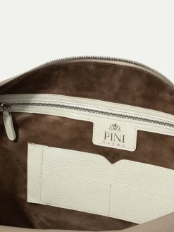 Sac de voyage taupe en cuir - Made in Italy