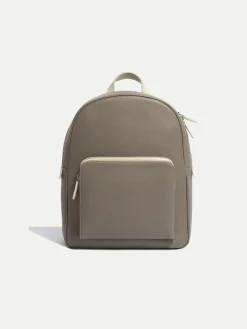 Sac à dos taupe en cuir - Made in Italy