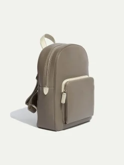 Sac à dos taupe en cuir - Made in Italy