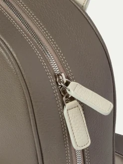 Sac à dos taupe en cuir - Made in Italy
