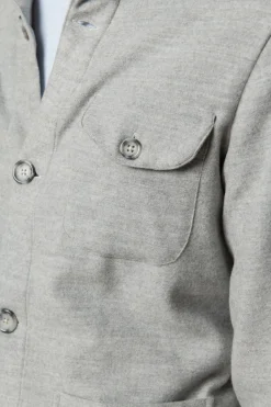 Safari jacket en flanelle Super 180'S gris clair – Made in Italy