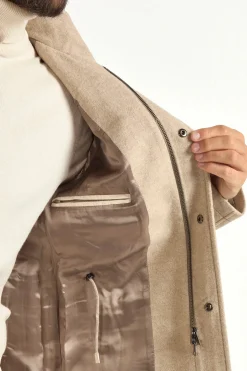 Saharienne sable en cachemire - Made in Italy