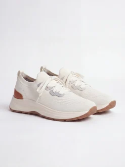 Sneakers blanches en maille - Made in Italy