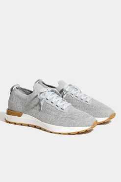 Sneakers en maille gris clair - Made in Italy