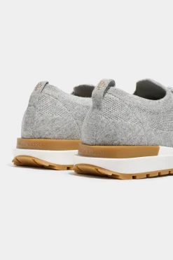 Sneakers en maille gris clair - Made in Italy