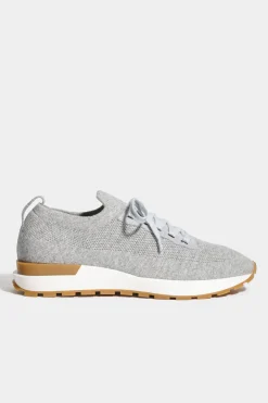 Sneakers en maille gris clair - Made in Italy