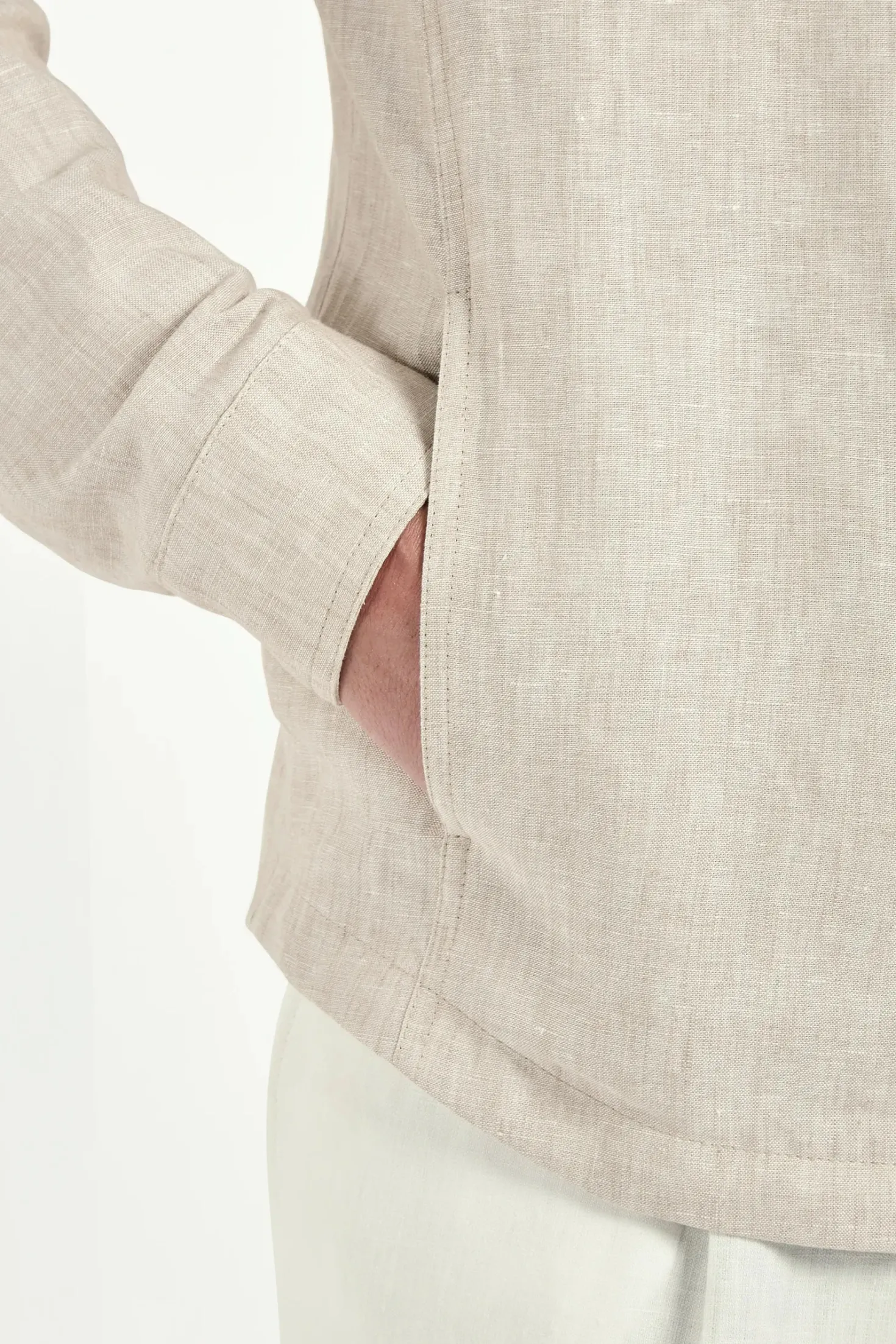 Surchemise en lin beige - Made in Italy