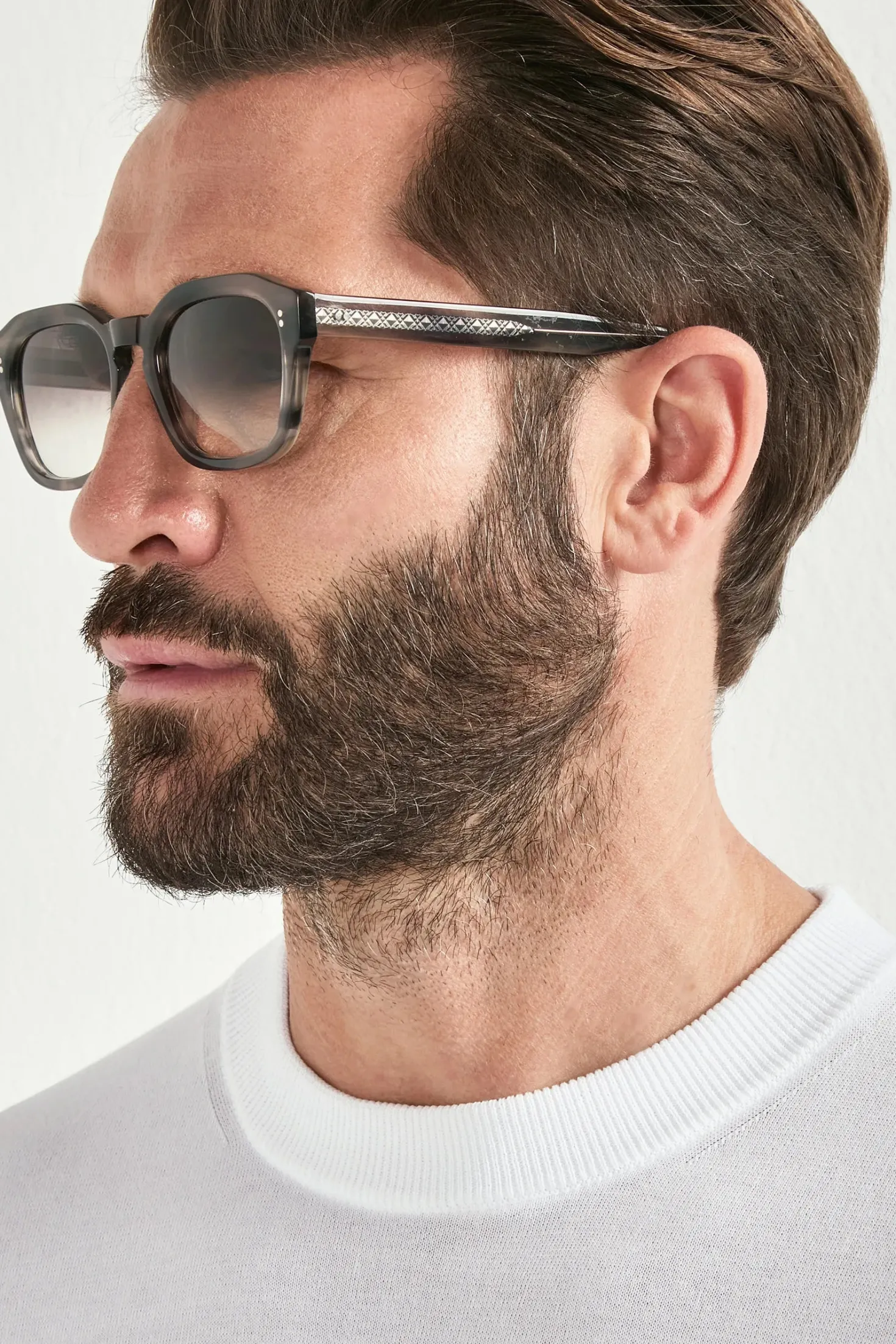 T-shirt à col montant blanc - Made in Italy