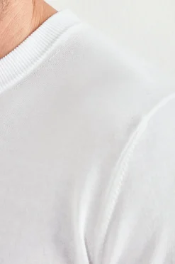 T-shirt à col montant blanc - Made in Italy