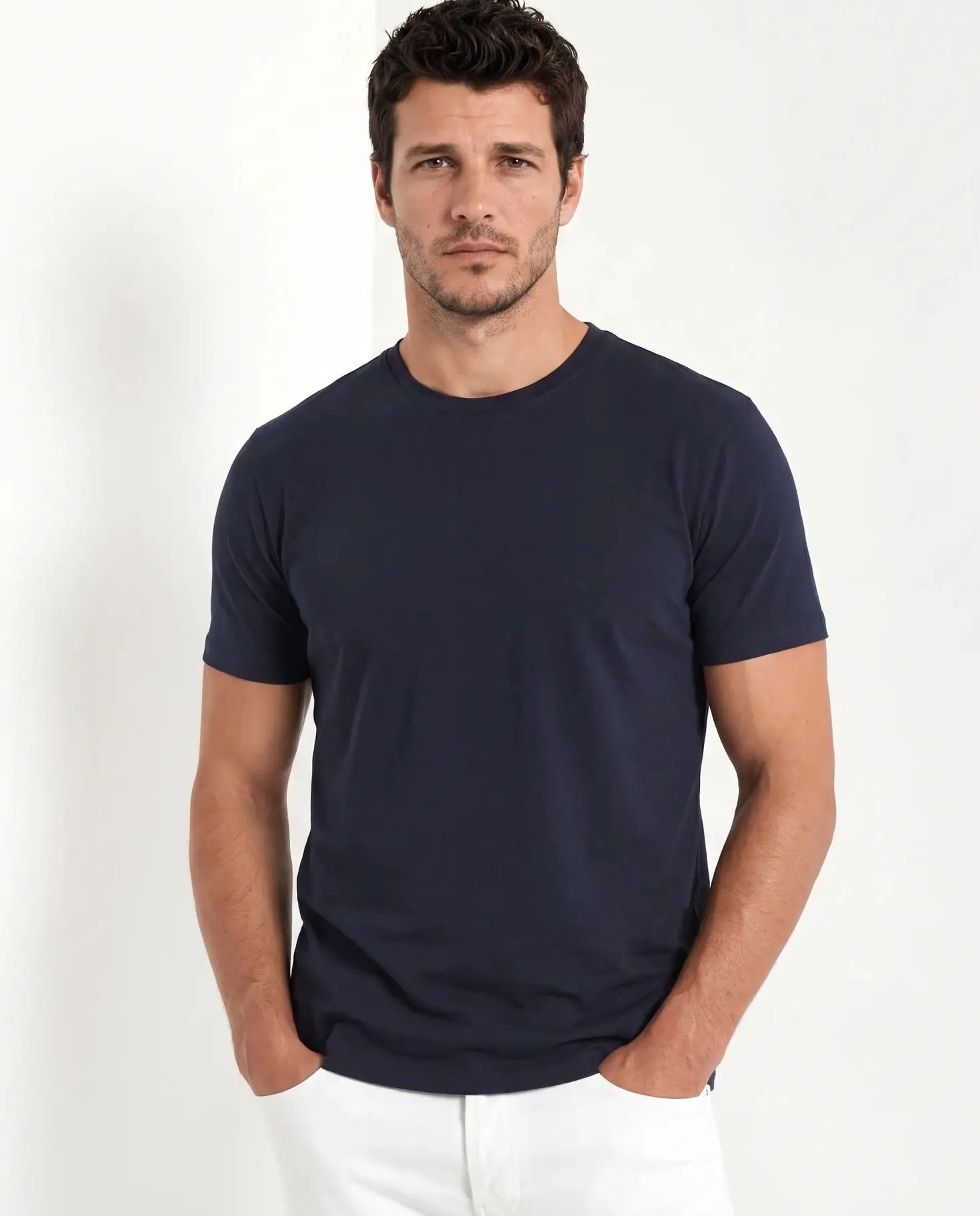T-shirt en jersey bleu - Made in Italy