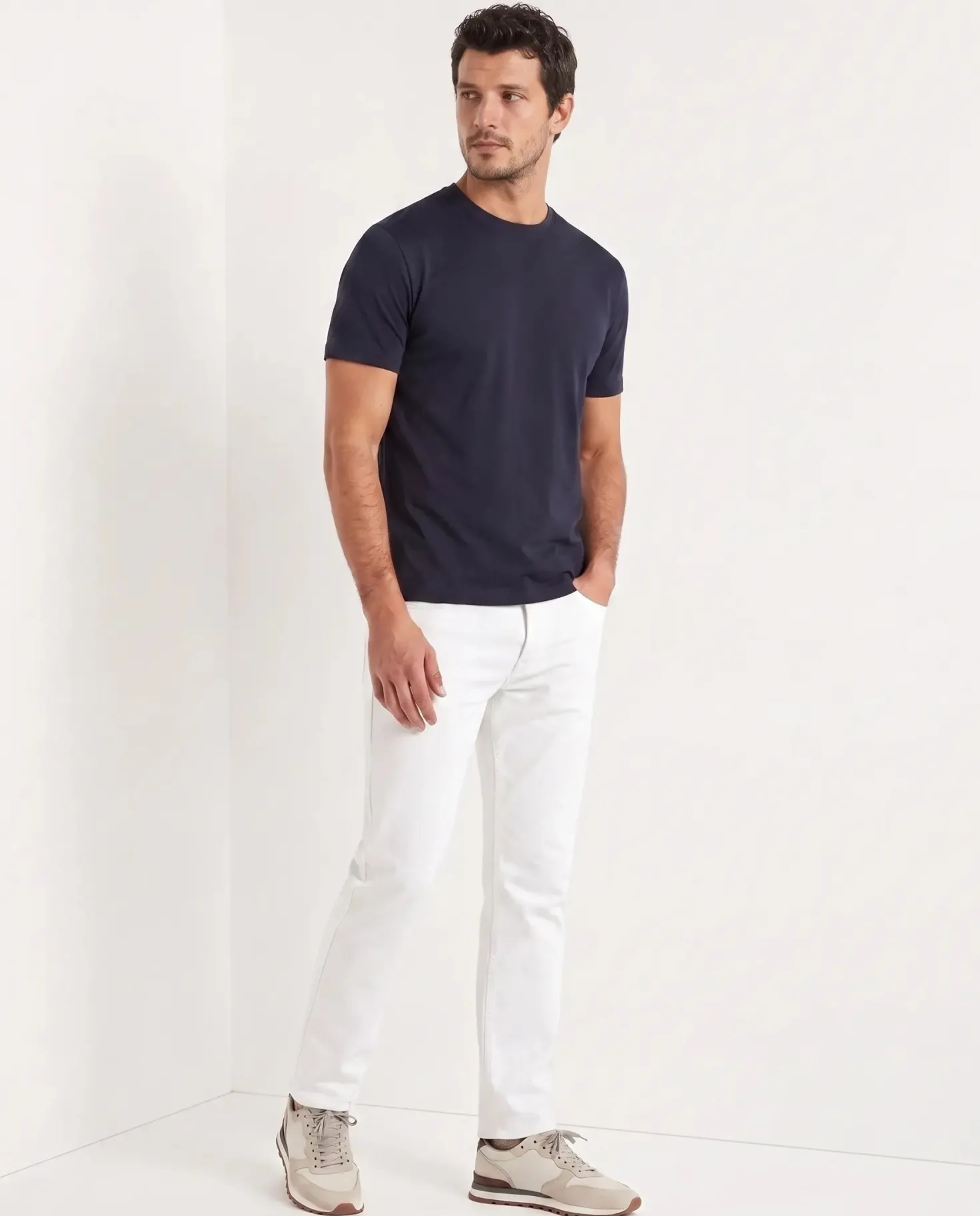 T-shirt en jersey bleu - Made in Italy