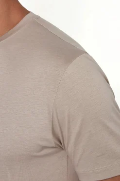 T-shirt en jersey taupe - Made in Italy