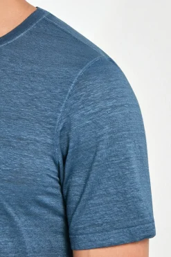 T-shirt en lin bleu - Made in Italy