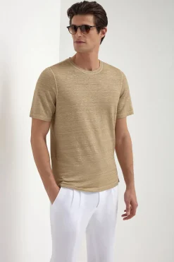 T-shirt en lin taupe - Made in Italy