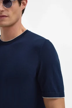 T-shirt en maille bleu - Made in Italy