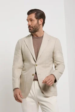 Veste beige à chevrons - Made in Italy