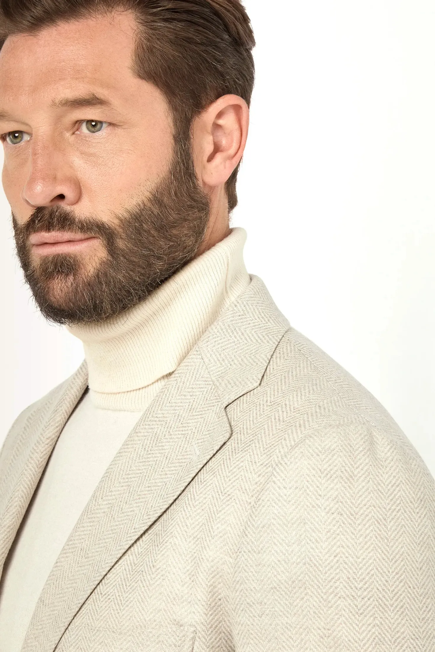 Veste beige à chevrons - Made in Italy