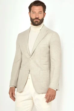 Veste beige à chevrons - Made in Italy