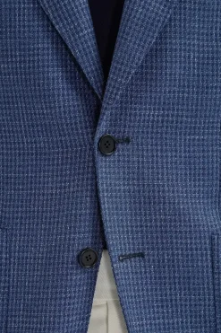 Veste bleu avio à motif pied-de-poule - Made in Italy