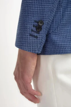 Veste bleu avio à motif pied-de-poule - Made in Italy