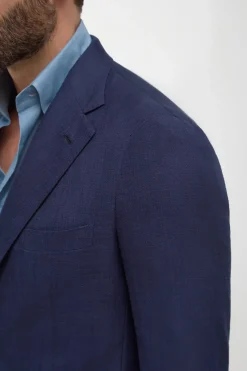 Veste bleue en coton et soie - Made in Italy
