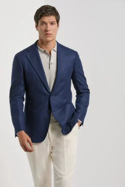Veste bleue en laine et cachemire - Made in Italy