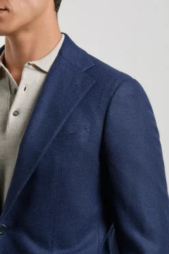 Veste bleue en laine et cachemire - Made in Italy