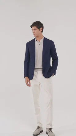 Veste bleue en laine et cachemire - Made in Italy