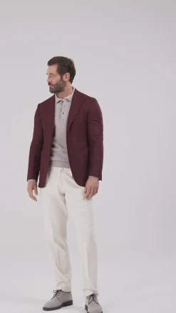 Veste bordeaux en laine et cachemire - Made in Italy