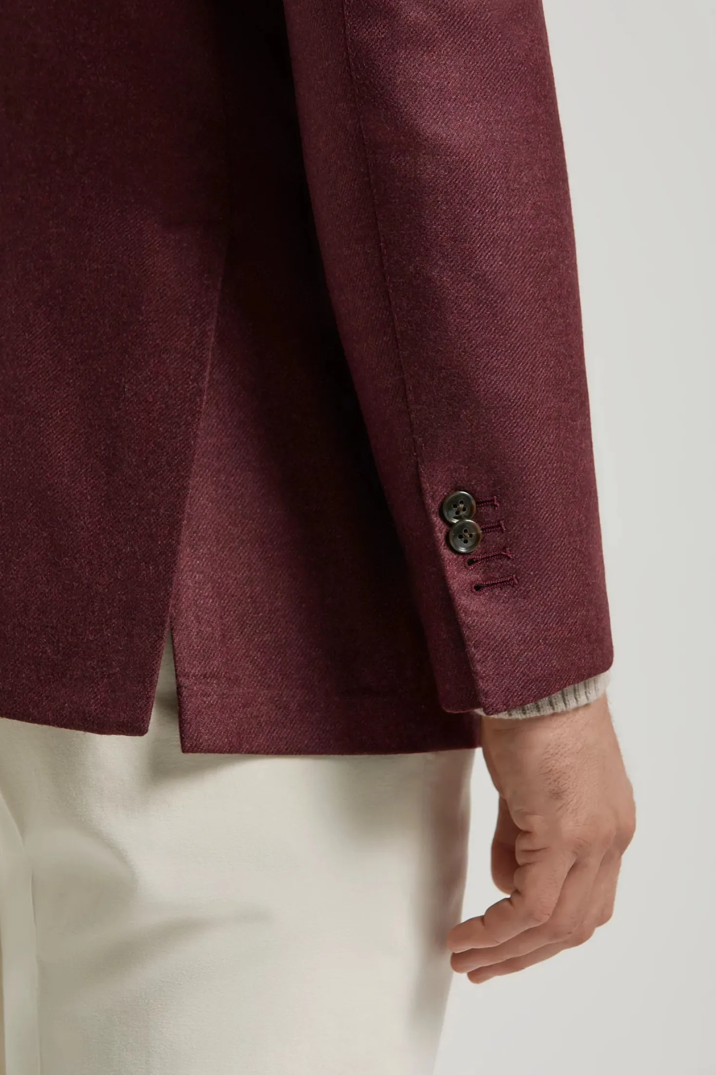 Veste bordeaux en laine et cachemire - Made in Italy