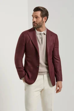 Veste bordeaux en laine et cachemire - Made in Italy