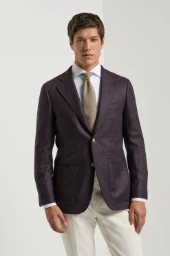 Veste bordeaux Prince de Galles - Made in Italy
