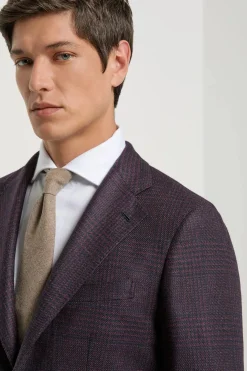 Veste bordeaux Prince de Galles - Made in Italy