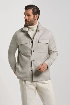 Veste-chemise beige - Made in Italy