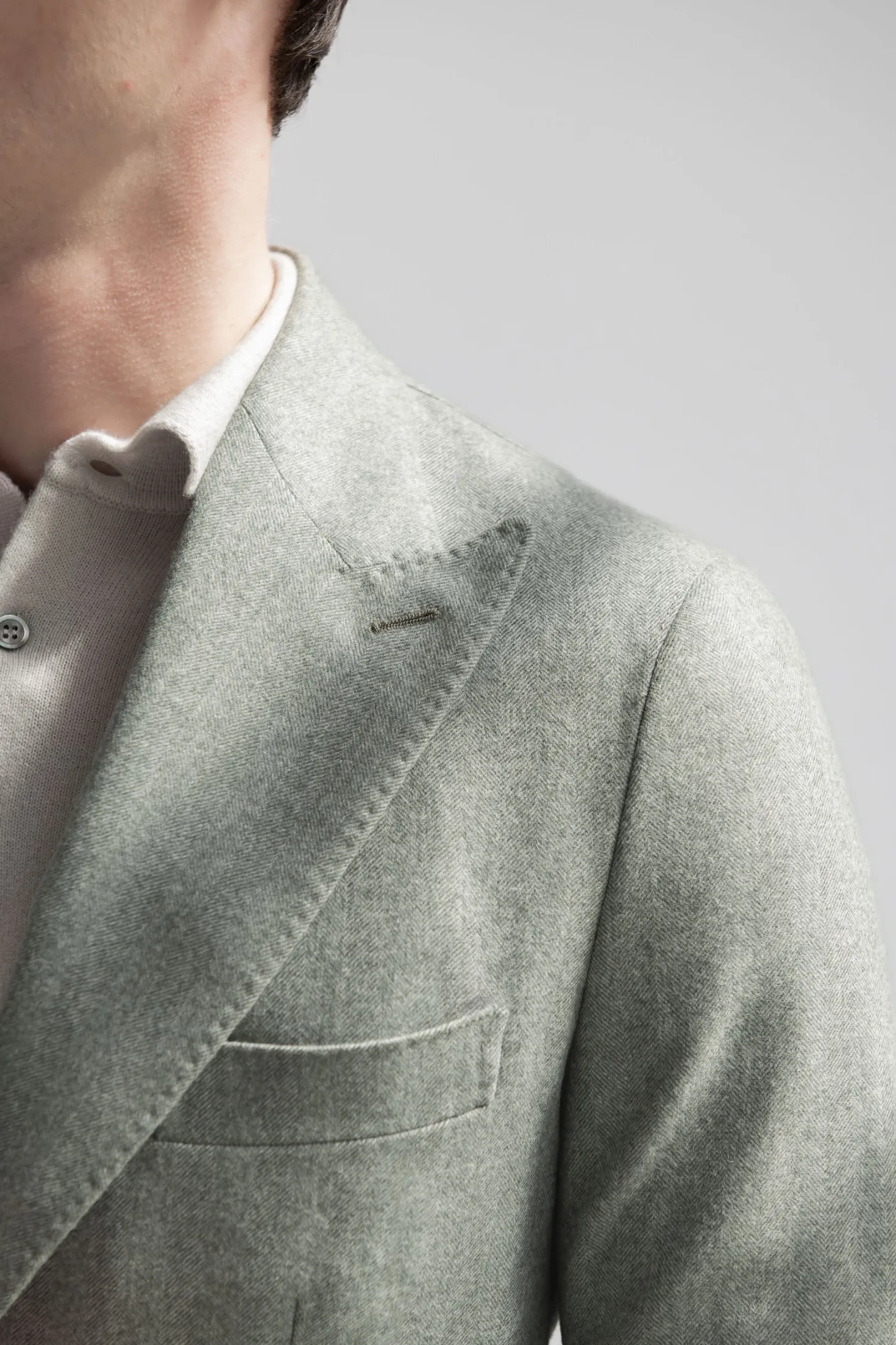 Veste à chevrons Sauge « Soragna Capsule Collection » - Made in Italy