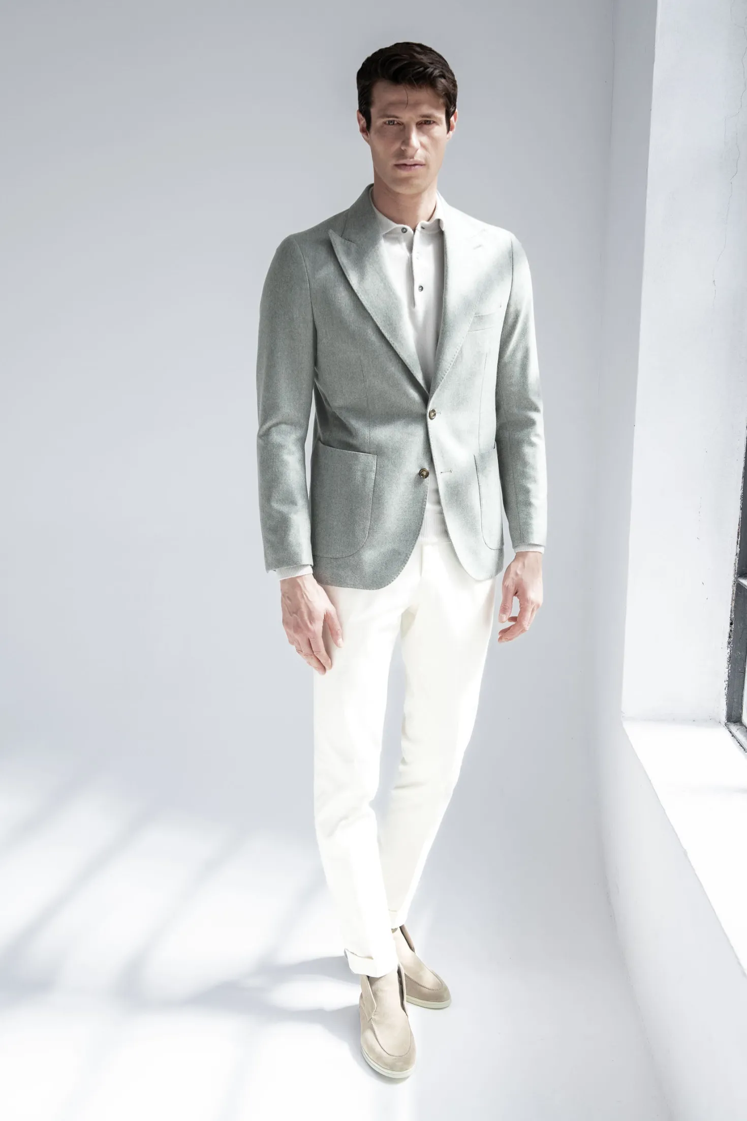 Veste à chevrons Sauge « Soragna Capsule Collection » - Made in Italy