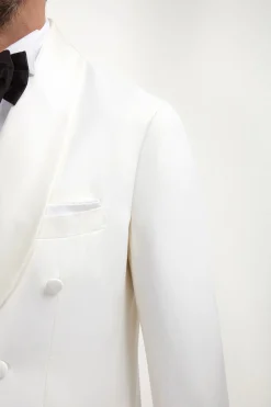 veste croisée de smoking blanche - Made in Italy