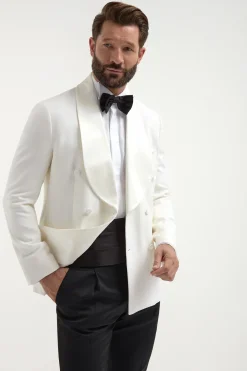 veste croisée de smoking blanche - Made in Italy