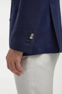 veste croisée en chevrons bleue - Made in Italy