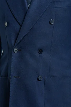 Veste croisée en flanelle bleue - Made in Italy