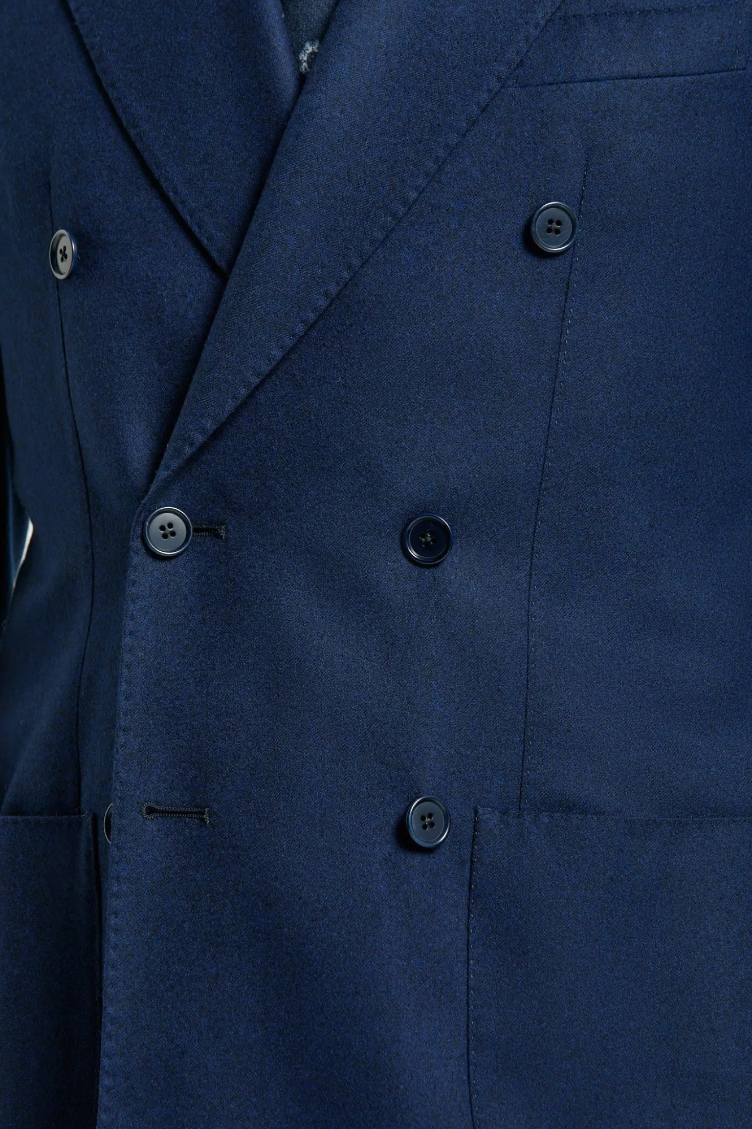 Veste croisée en flanelle bleue - Made in Italy