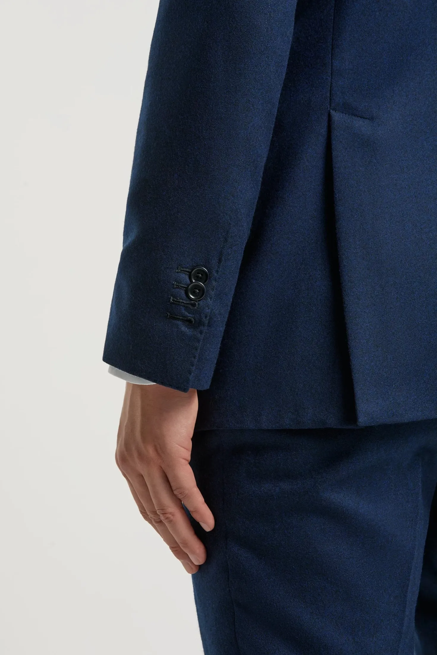 Veste croisée en flanelle bleue - Made in Italy