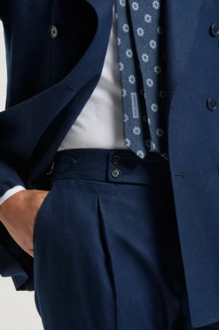 Veste croisée en flanelle bleue - Made in Italy