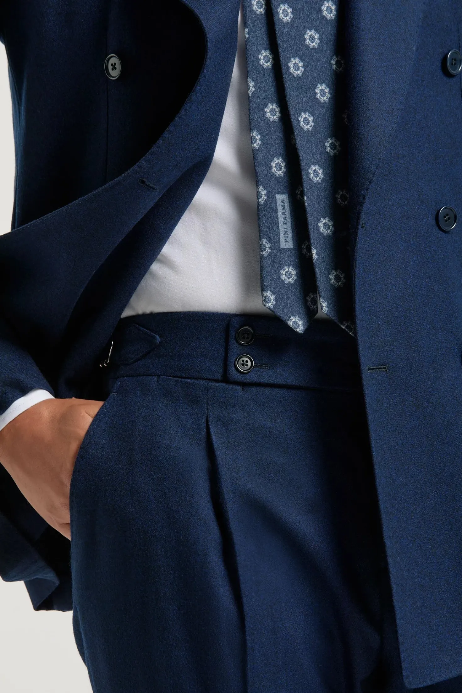 Veste croisée en flanelle bleue - Made in Italy