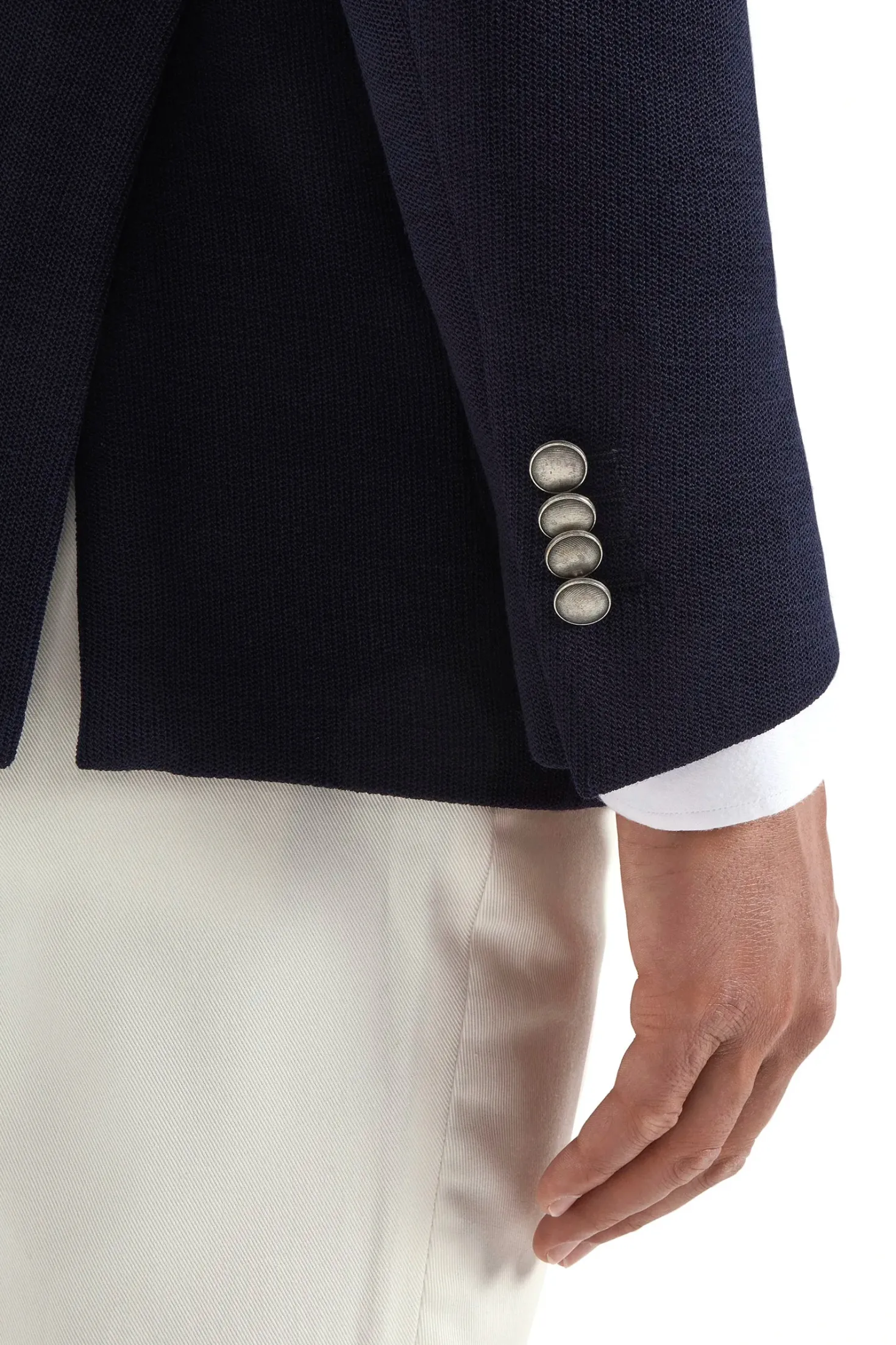 Veste croisée en jersey bleu - Made in Italy